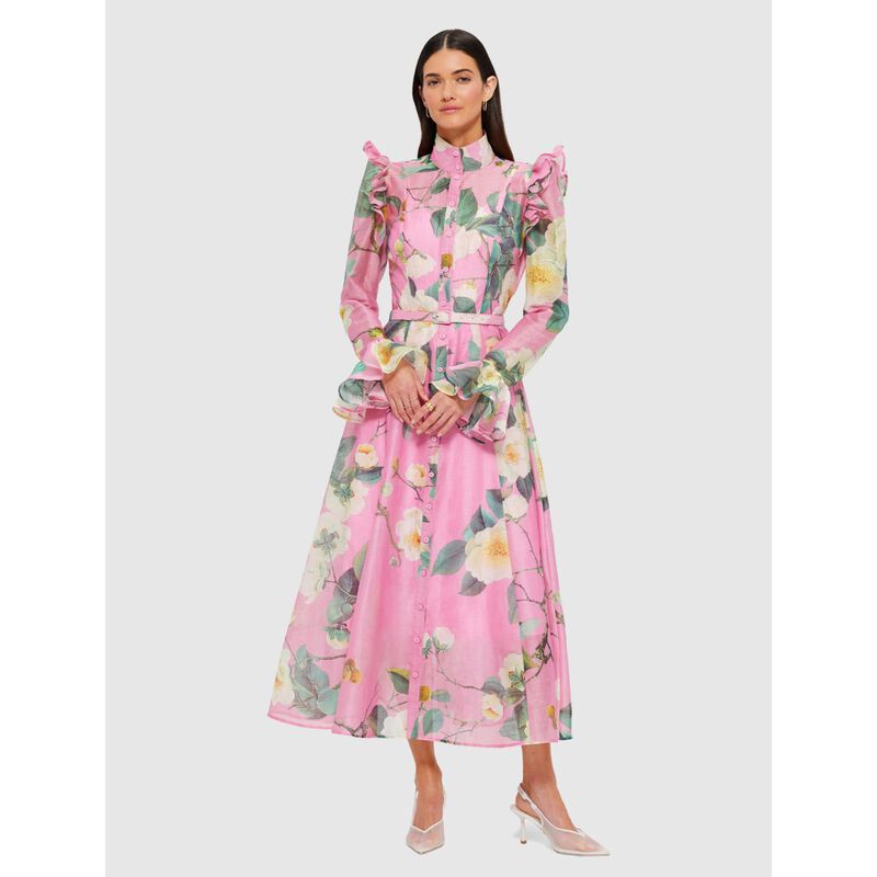 LEO LIN Katrina Butterfly Sleeve Midi Dress image number 3